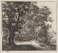 KG 04568
<br/>
Twee mannen bij ingang van een hekwerk
<br/>
<em>Waterloo, Anthonie, (1609-1690)</em>